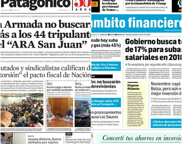 Tapas de diarios del viernes 1 de diciembre de 2017