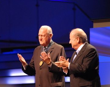 Joao Havelange junto al actual presidente de FIFA Josepp Blatter