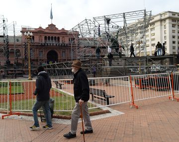 Así preparan el escenario para el acto del 25 de mayo en la Casa Rosada