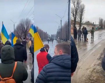 Civiles ucranianos impidieron el avance de tanques rusos