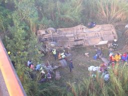 En ese mismo lugar había volcado otro colectivo hace dos años En ese mismo lugar había volcado otro colectivo hace dos años