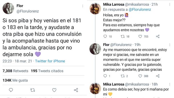 Hay que ayudarnos entre nosotras: encontró en Twitter a la chica que la auxilió tras una convulsión