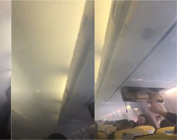 VIDEO: Pánico en un avión porque la cabina se llenó de humo en pleno vuelo