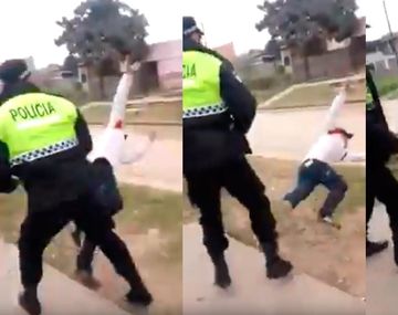 Un policía le dio una trompada a un joven que lo desafió