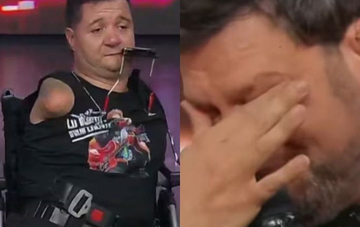 La emotiva reacción de Guido a la historia de vida de un participante sin extremidades