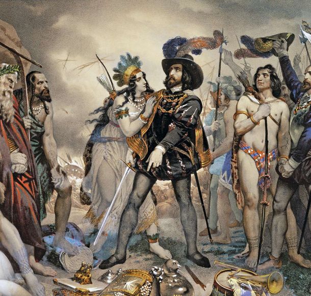 Hernán Cortés conquista la ciudad azteca de Tepeaca en 1520.