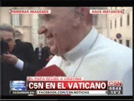 Francisco saludó a la prensa antes de ver a Cristina