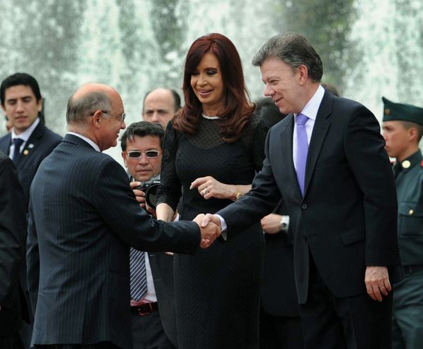 Cristina se reunió en Colombia con el presidente Santos