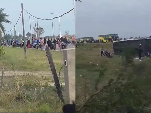 Feroz enfrentamiento entre hinchas de Talleres y piqueteros en Santa Fe