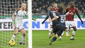 con un golazo de palacio, el inter vencio al milan con un golazo de palacio, el inter vencio al milan