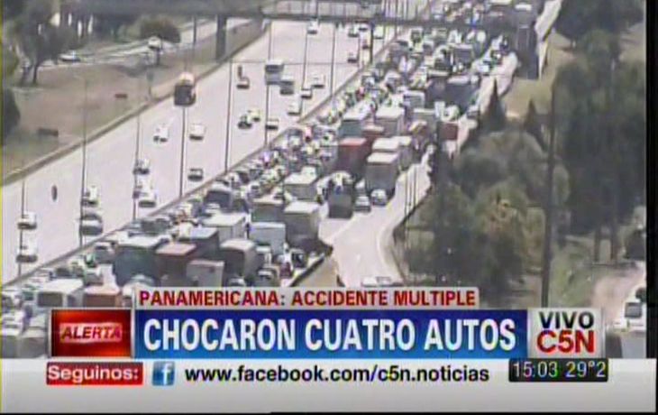 Accidente múltiple en la Panamericana dejó al menos un herido