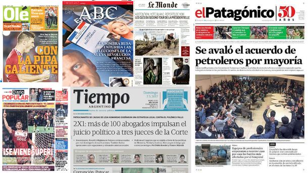 Mirá las tapas de los diarios