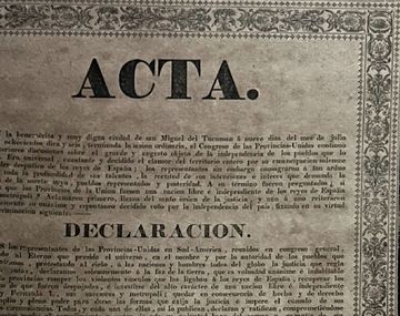 La Aduana recuperó un impreso original de la declaración de la Independencia de 1816