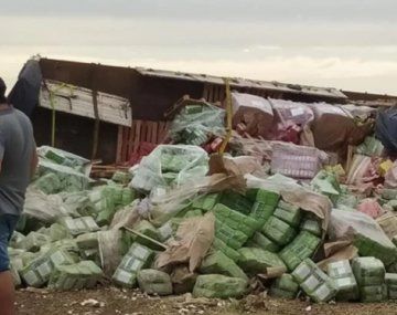 Un camión volcó su carga