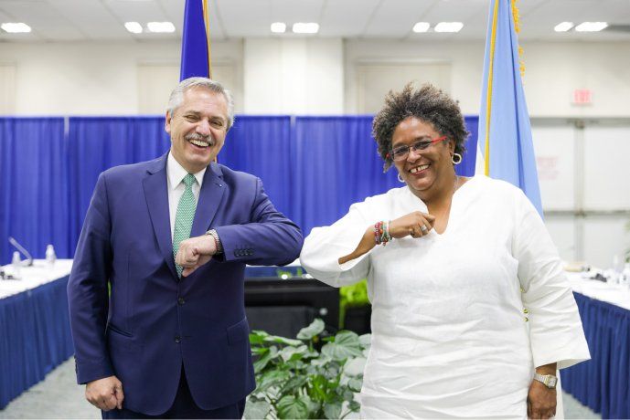 Alberto Fernández se reunió con la Primera Ministra de Barbados