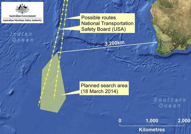 Un buque noruego fue el primero en llegar al lugar donde estaría el avión malayo
