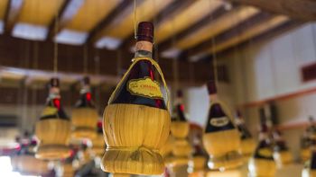 La tradicional botella del Chianti La tradicional botella del Chianti