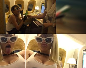 El nuevo video de Vicky arriba de un avión