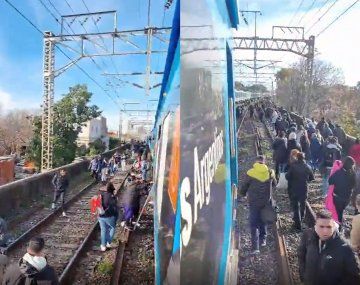 Una formación del Roca sufrió un desperfecto y los pasajeros tuvieron que caminar por las vías