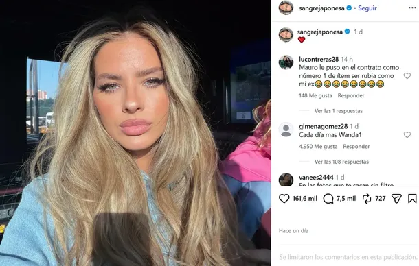 El posteo de la China Suárez mostrando su cambio de look y parecido al de Wanda Nara. El posteo de la China Suárez mostrando su cambio de look y parecido al de Wanda Nara.