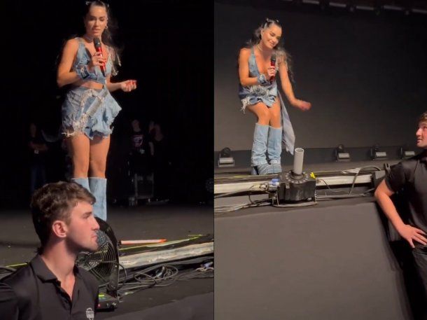 ¡Qué guapo es!: el viral de Lali Espósito fichando a un miembro de seguridad de su show