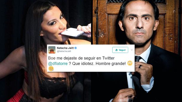 Diego Latorre dejó de seguir en Twitter a Natacha Jaitt y ella le mandó un mensaje