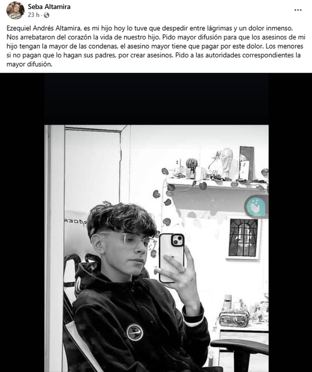 Golpiza, robo y asesinato en Ituzaingó: el desesperado pedido del padre de Ezequiel Altamira Golpiza, robo y asesinato en Ituzaingó: el desesperado pedido del padre de Ezequiel Altamira