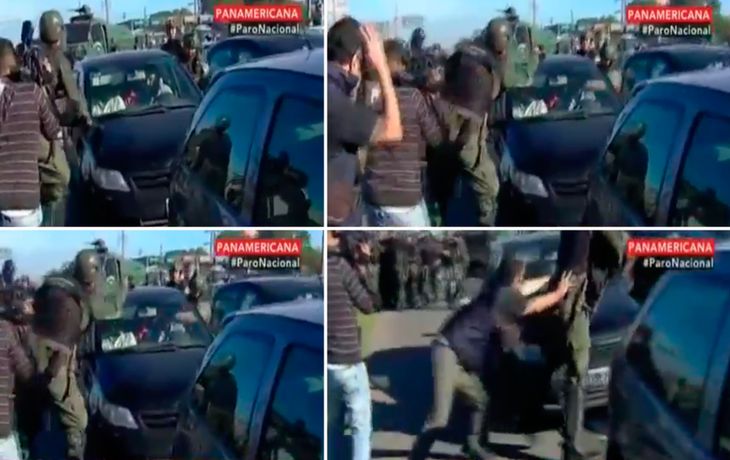 Un gendarme le pegó una trompada a un conductor