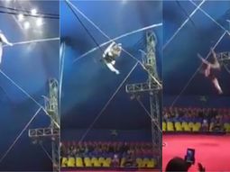 VIDEO: Un equilibrista cayó al vacío ante la mirada aterrada del público