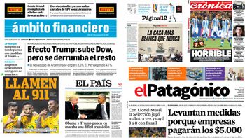 Tapas de diarios del 11 de noviembre de 2016 Tapas de diarios del 11 de noviembre de 2016