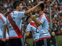 El festejo de River en el encuentro ante Atlas