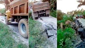 Un camión se cayó de un precipicio Un camión se cayó de un precipicio