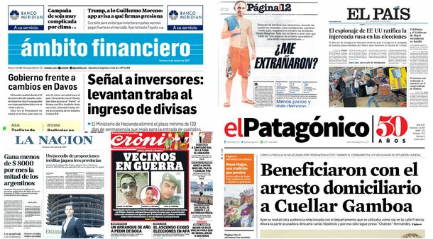 Tapas de diarios del viernes 6 de enero de 2017