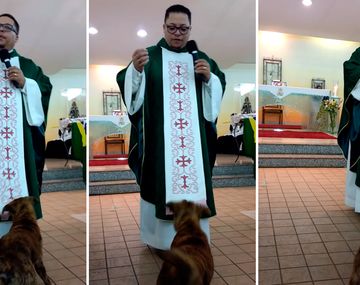 El perro cristiano que interrumpe en misa