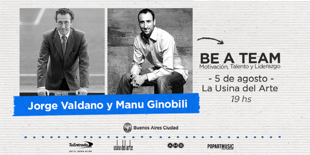 Valdano y Ginobili, juntos en La Usina del Arte