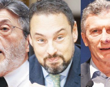 Alberto Abad, Leandro Cuccioli y Mauricio Macri.