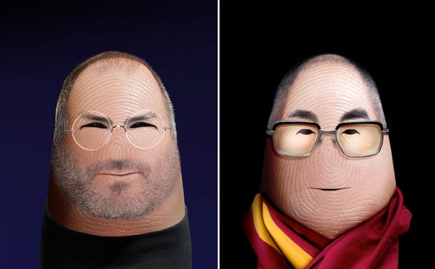 Un artista pintó a personalidades mundiales en sus dedos