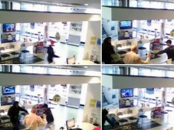 Así roban en los locales de celulares