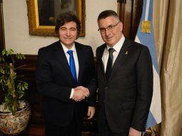 Milei junto a Gideon Sa’ar, canciller israelí. Milei junto a Gideon Sa’ar, canciller israelí.