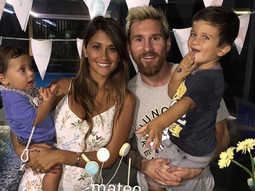 El festejo del primer año de Mateo Messi