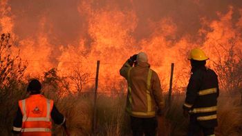 Uno de los focos de incendio en La Pampa Uno de los focos de incendio en La Pampa