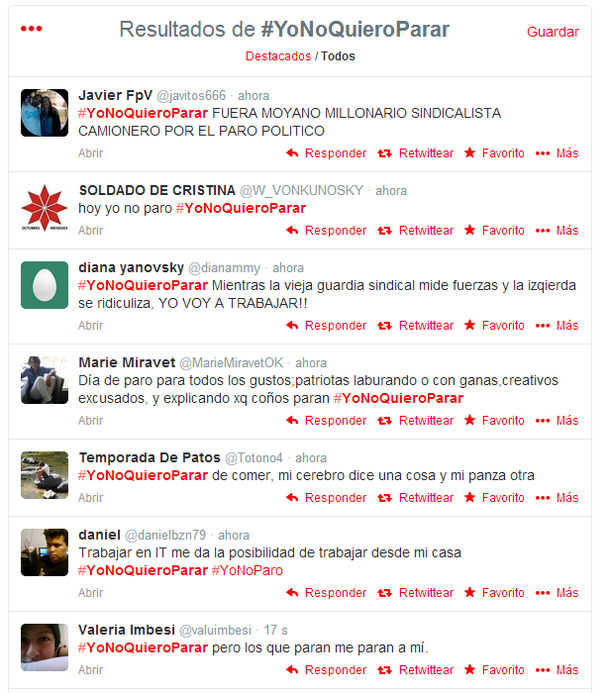 #YoNoQuieroParar: los usuarios de Twitter se quejan por el paro
