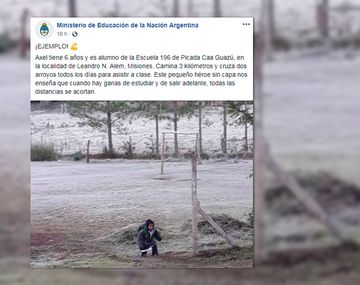 Este es el mensaje que publicó el Ministerio de Educación