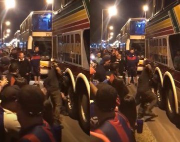 Un micro de San Lorenzo pinchó rumbo a San Luis y el gomero recibió una ovación