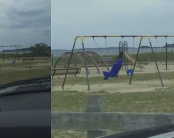 Misterio en una plaza por hamaca que se mueve