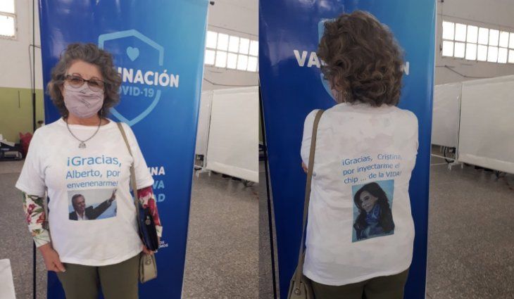 En mi pueblo mucha gente murió porque no quería vacunarse, contó Haydee la mujer de la remera viral