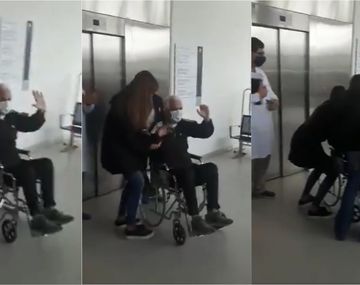 VIDEO: El emotivo momento en que le dan el alta a un paciente que tenía coronavirus