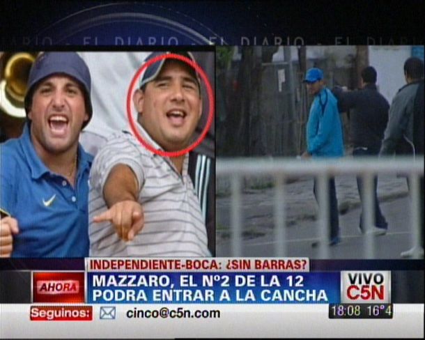 El número 2 de La 12 estuvo en la cancha de Independiente