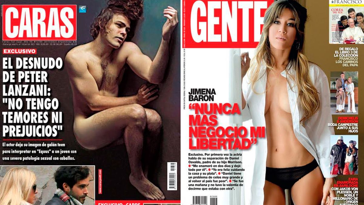 Tapas de revistas: Jimena Barón y Peter Lanzani, desnudos