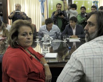 Baradel y Petrocini en la paritaria docente bonaerense.